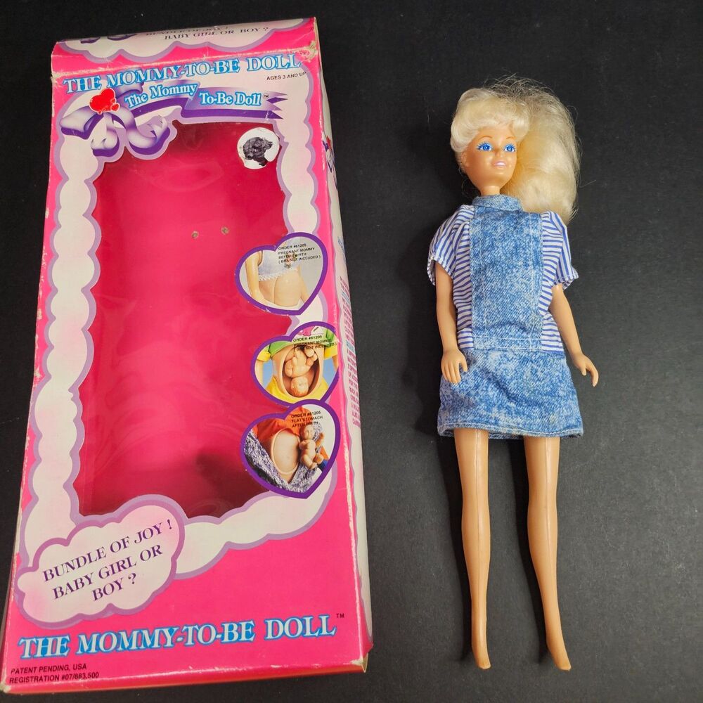 Vtg 1991 Judith The Mommy To Be Pregnant 12" Doll with Baby
